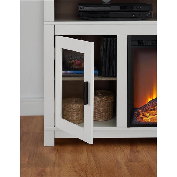 Ameriwood Home Carver Fireplace with TV Cabinet - For TVs up to 60" - White