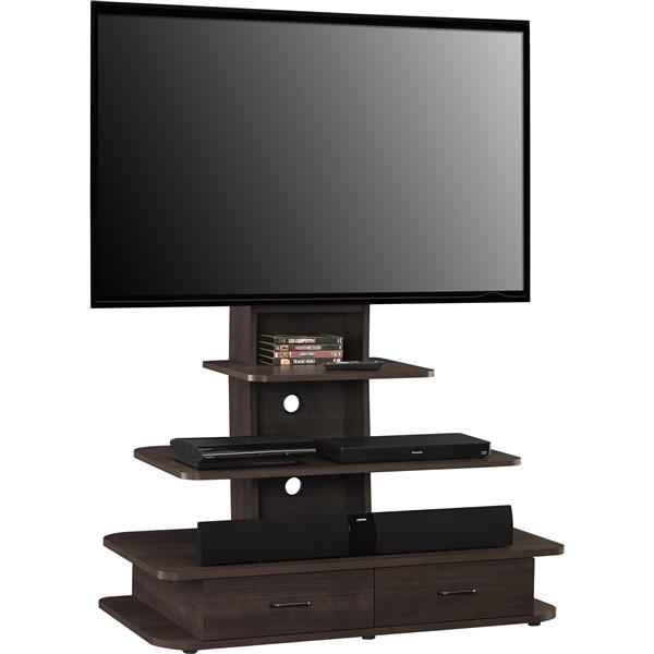 Ameriwood Home Galaxy TV Stand - Mount and Drawers for TVs up to 70" -Brown