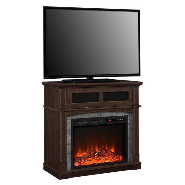 Ameriwood Home Thompson Tv Stand With Electric Fireplace For Tvs