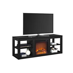 Ameriwood Home Parsons TV Stand - TVs up to 65" - Electric Fireplace -Black