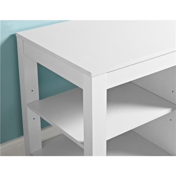 meuble t�l� avec foyer �lectrique blanc