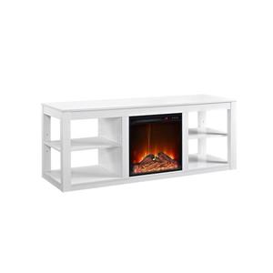 Ameriwood Home Parsons TV Stand - TVs up to 65" - Electric Fireplace -White