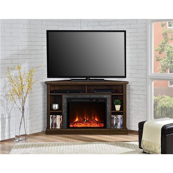 Ameriwood Home Overland Corner TV Stand for TVs up to 50" with Fireplace