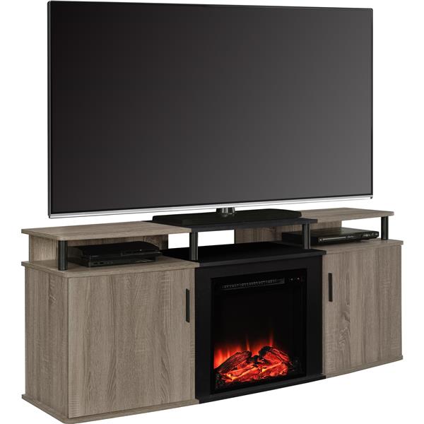 Ameriwood Home Carson Tv Cabinet with Electric Fireplace for TVs up to 70"