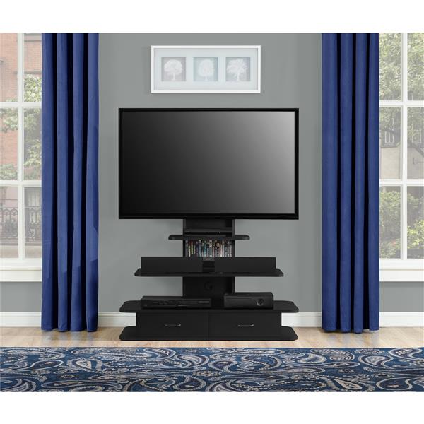 Ameriwood Home Galaxy TV Stand - Mount and Drawers for TVs up to 70" -Black