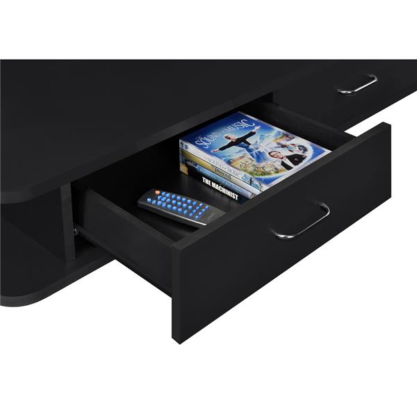Black Ameriwood Home Galaxy TV Stand with Mount and Drawers for TVs up to 70 Wide 