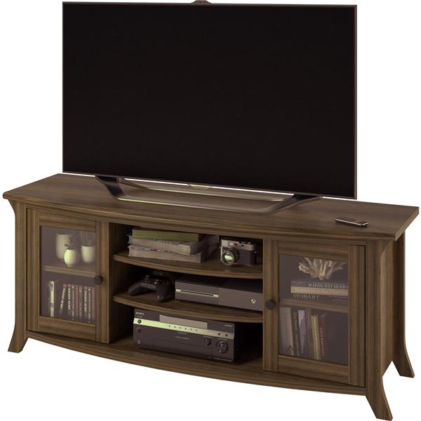 Ameriwood Home Oakridge TV Stand with Glass Doors for TVs up to 60" - Brown