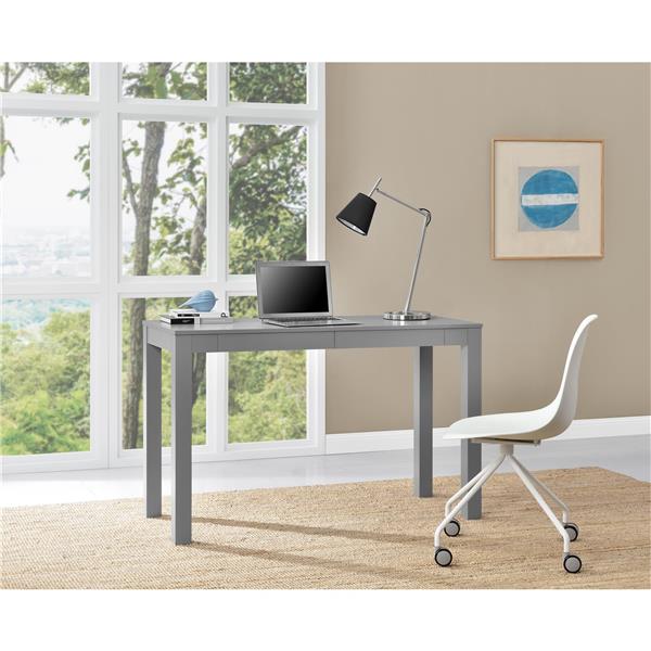 Ameriwood Home Large Parsons Desk with 2 Drawers - Gray