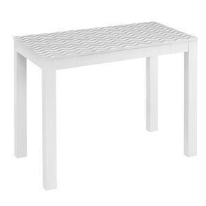 Bureau de travail Parsons avec tiroir,motif à chevrons blanc