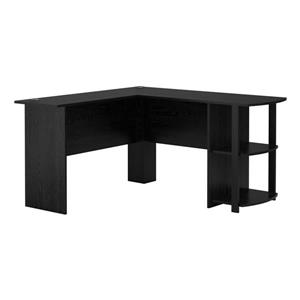 Ameriwood Home Dakota L-Shaped Desk with Bookshelves - Black Oak