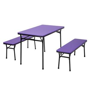 Cosco 3-Piece Set Folding Table and 2 Benches - Purple
