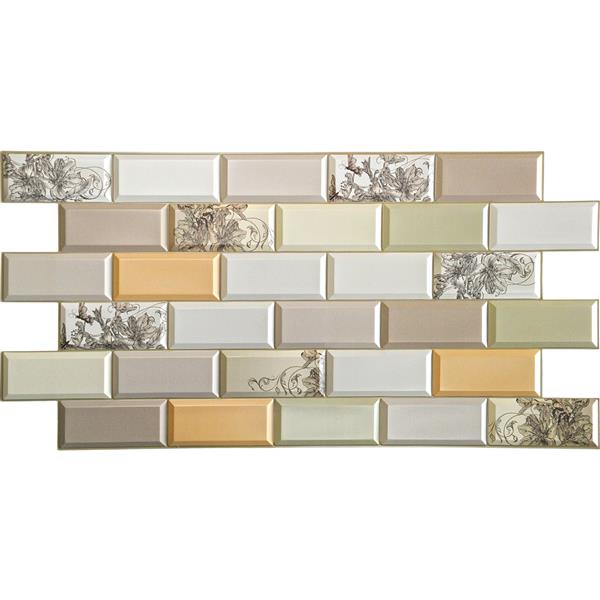 Dundee Deco PVC 3D Wall Panel - Bricks with Flowers