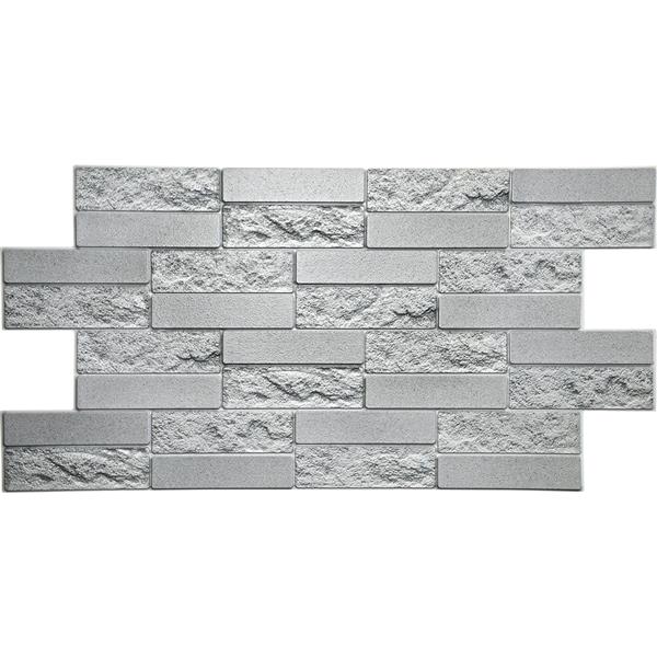 Dundee Deco 3D Wall Panel Grey Faux Cement Brick - 3.2-ft x 1.6-ft
