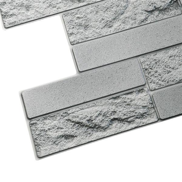 Dundee Deco 3D Wall Panel Grey Faux Cement Brick - 3.2-ft x 1.6-ft