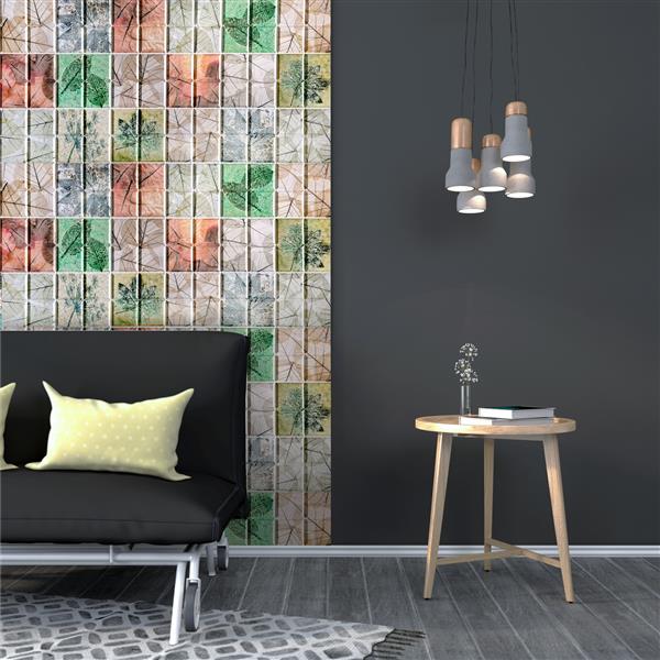 Dundee Deco PVC 3D Wall Panel - Abstract Floral Pattern in Squares