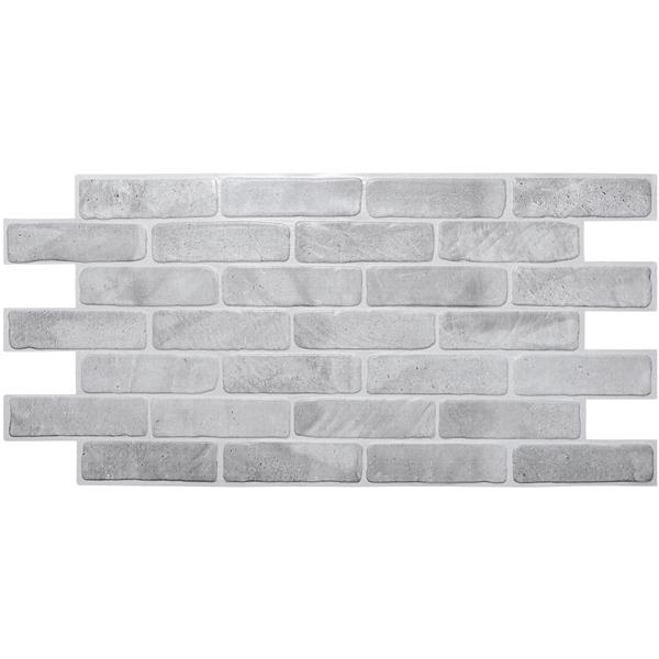 Dundee Deco 3.4-ft x 1.6-ft Vintage Grey Faux Brick 3D Wall Panel