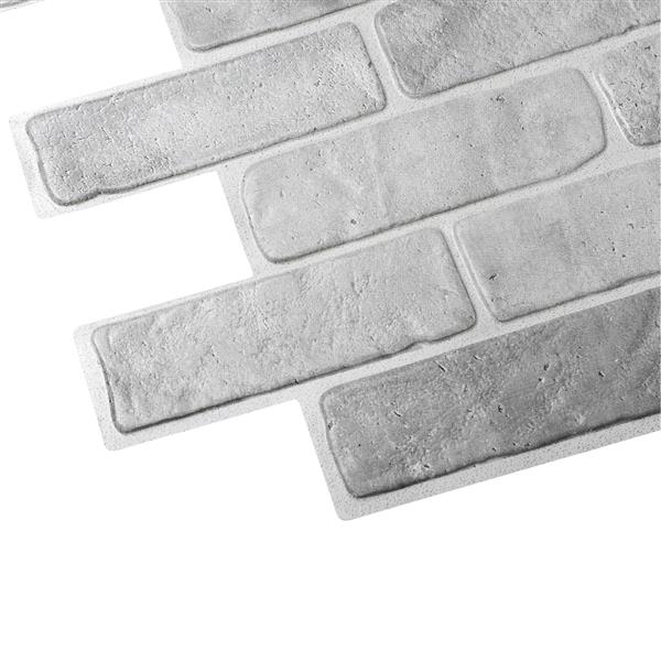 Dundee Deco 3.4-ft x 1.6-ft Vintage Grey Faux Brick 3D Wall Panel