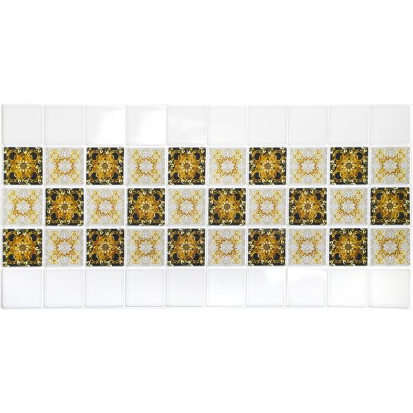Dundee Deco PVC 3D Wall Panel - Gold Abstract Fractal Patterns