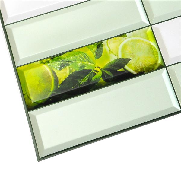 Dundee Deco PVC 3D Wall Panel - Green Mint Leaves Lime - 3.1-ft x 1.6-ft