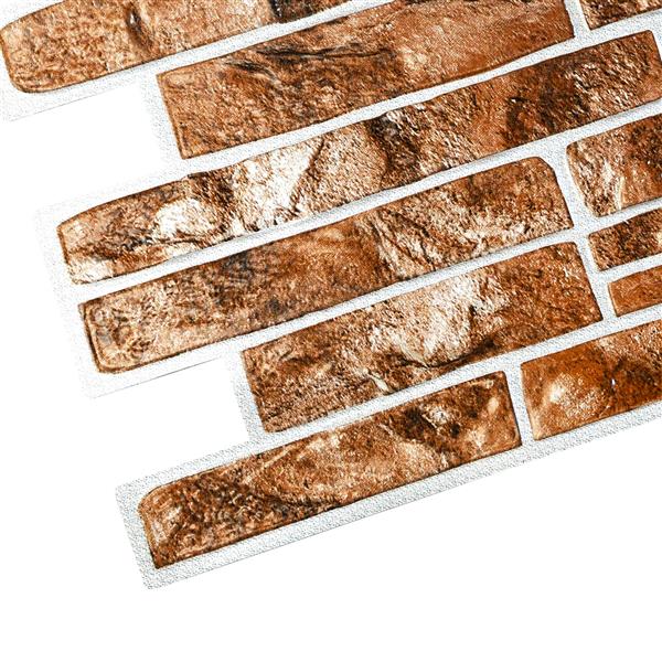 Dundee Deco PVC 3D Wall Panel - Light Brown Faux Slate - 3.4-ft x 1.6-ft