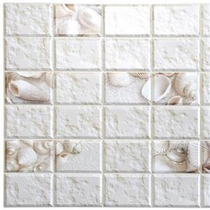 Dundee Deco PVC Wall Panel - White Stone Shells - 3.2-ft x 1.6-ft