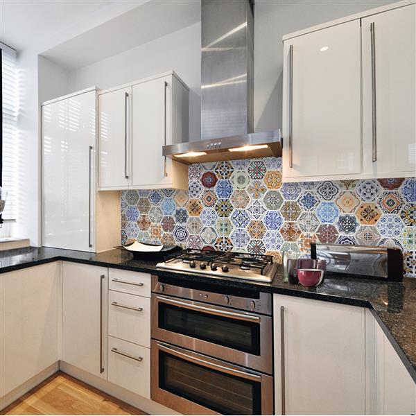 Dundee Deco 3D Wall Panel - Multicolor Patchwork Mosaic - 3.2-ft x 1.6-ft