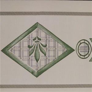 Dundee Deco Wallpaper Border - Green Light Brown Shapes Abstract