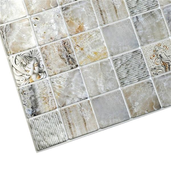 Dundee Deco 3D Wall Panel Beige and Grey Venetian Marble