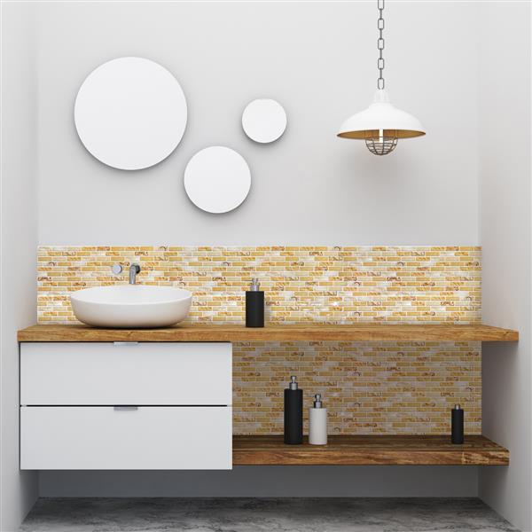 Dundee Deco PVC 3D Wall Panel - Yellow Bricks Seashells