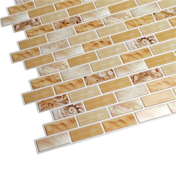 Dundee Deco PVC 3D Wall Panel - Yellow Bricks Seashells