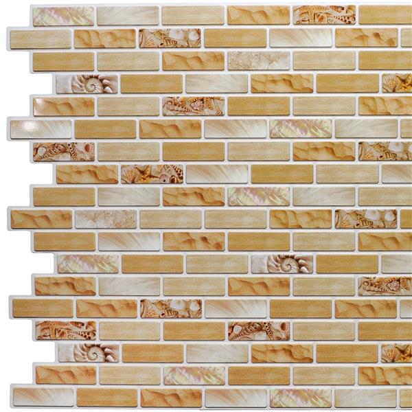 Image of Dundee Deco | PVC 3D Wall Panel - Yellow Bricks Seashells | Rona