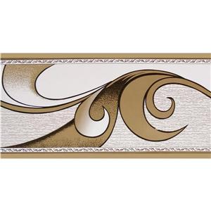 Dundee Deco Wallpaper Border - Abstract Brown Scrolls