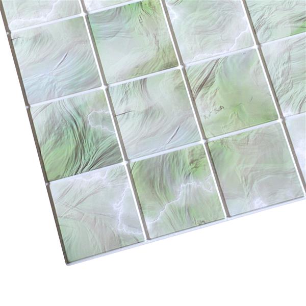 Dundee Deco PVC 3D Wall Panel - All Shades of Green Pearl Squares