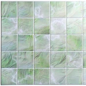 Dundee Deco PVC 3D Wall Panel - All Shades of Green Pearl Squares