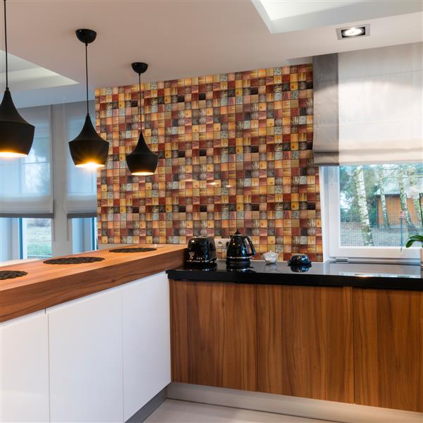 Dundee Deco PVC 3D Wall Panel - Multicolor Faux Timber - 3.1-ft x 1.6-ft