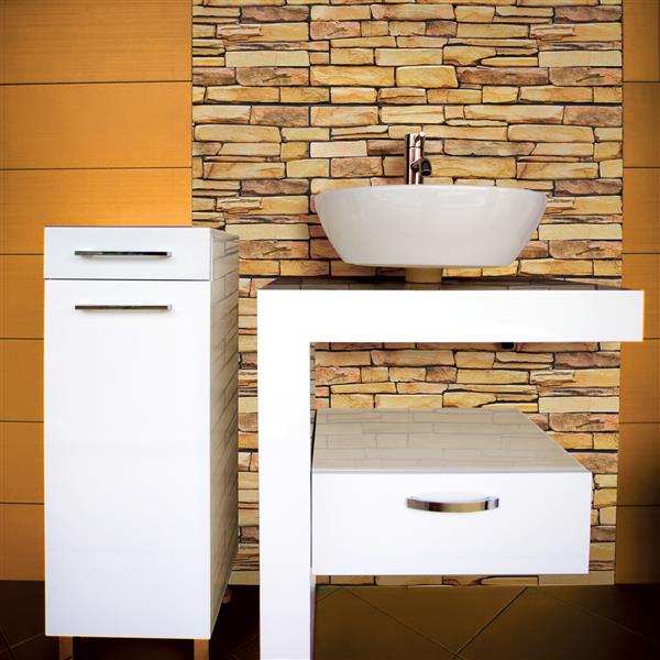 Dundee Deco PVC 3D Wall Panel - Yellow Faux Slate - 3.2-ft x 1.6-ft
