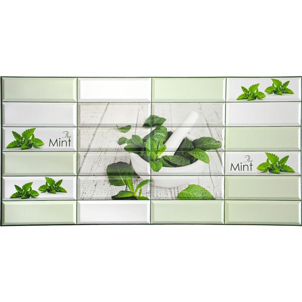 Dundee Deco PVC 3D Wall Panel - Green Mint Leaves - 3.1-ft x 1.6-ft