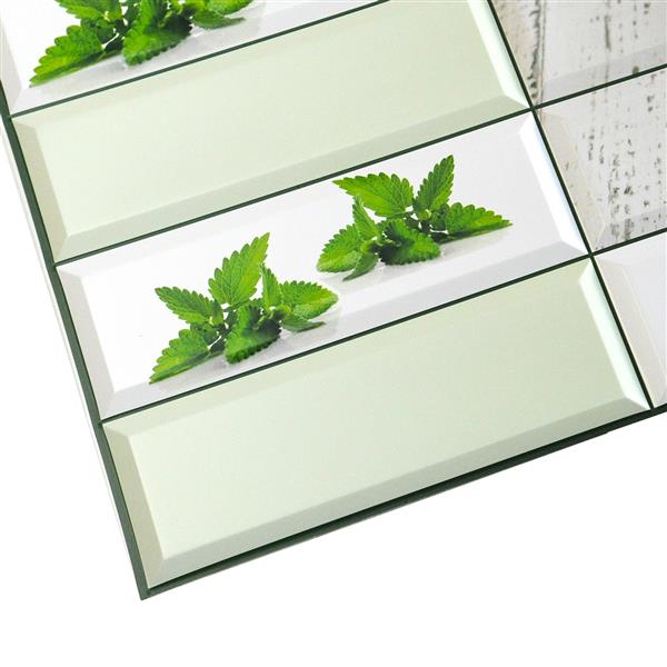 Dundee Deco PVC 3D Wall Panel - Green Mint Leaves - 3.1-ft x 1.6-ft