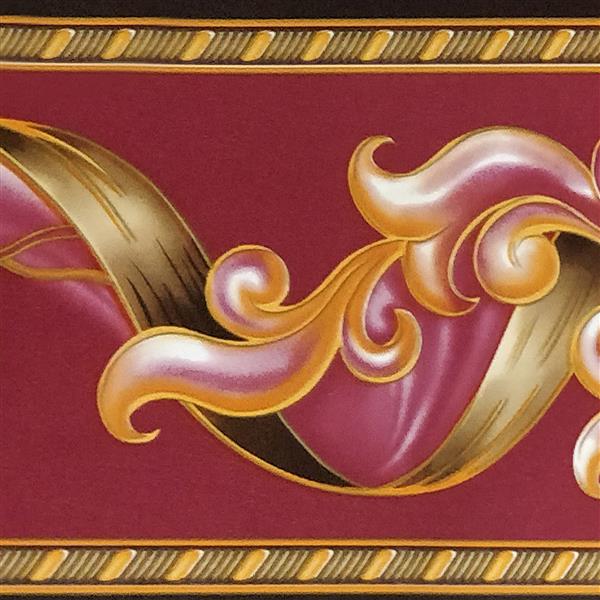 Embossed burgundy gold metallic textured Victorian faux fabric damask  Wallpaper  eBay