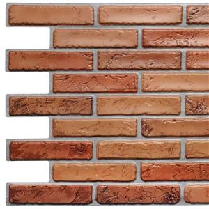 Dundee Deco 3D Wall Panel Dark Red Natural Faux Bricks - 3.2-ft x 1.6-ft