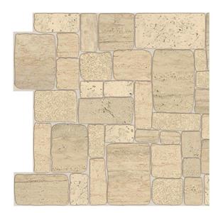 Dundee Deco 3D Wall Panel - Light Beige Faux Limestone - 3.2-ft x 1.6-ft