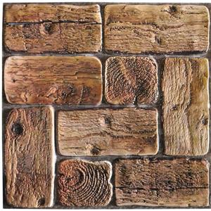 Dundee Deco PVC 3D Wall Panel - Brown Faux Logs - 3.2-ft x 1.6-ft