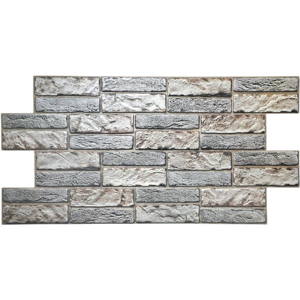 Dundee Deco PVC 3D Wall Panel - Light Beige Old Brick - 3.1' x 1.6' | RONA
