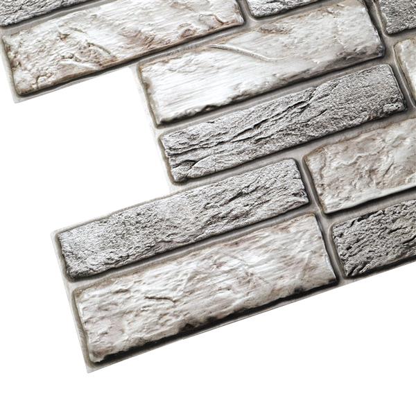 Dundee Deco PVC 3D Wall Panel - Light Beige Old Brick - 3.1-ft x 1.6-ft