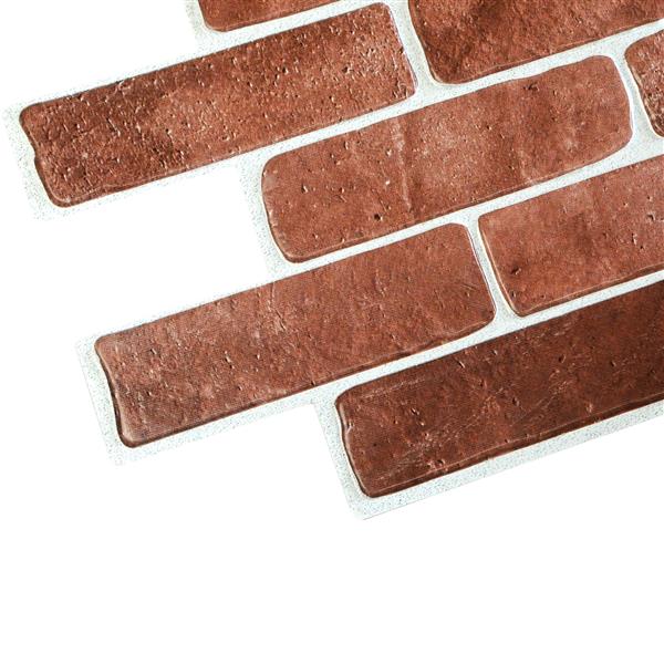 Dundee Deco Vintage Brown Faux Brick 3D Wall Panel - 3.4-ft x 1.6-ft
