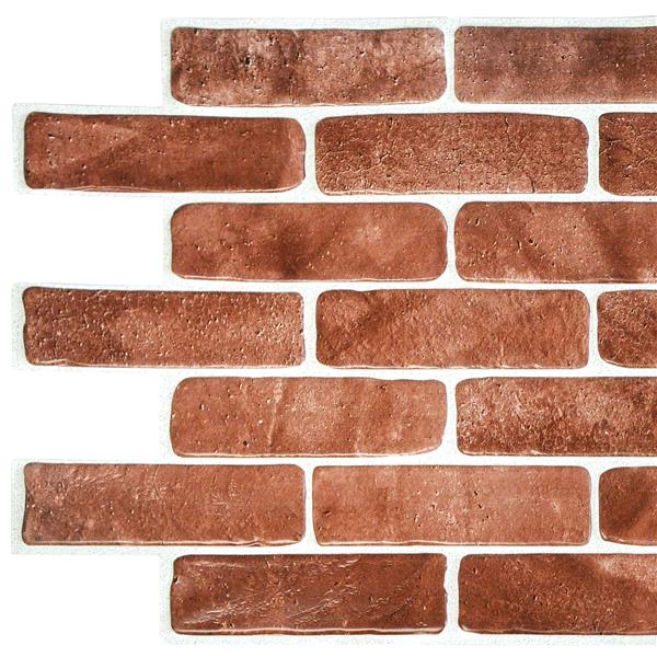 Dundee Deco Vintage Brown Faux Brick 3D Wall Panel - 3.4-ft x 1.6