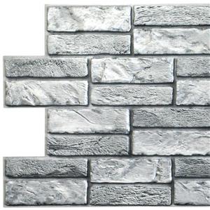 Dundee Deco PVC 3D Wall Panel - Grey Faux Old Brick - 3.1' x 1.6'