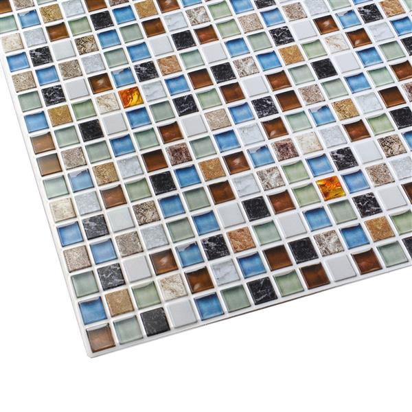 Dundee Deco 3D Wall Panel - Beige/Green/Brown Amber Glass Mosaic