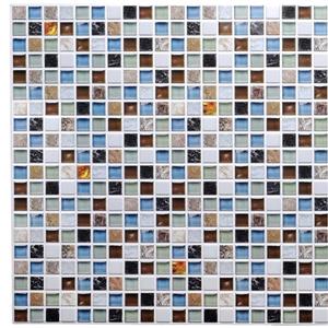 Dundee Deco 3D Wall Panel - Beige/Green/Brown Amber Glass Mosaic