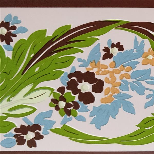 Dundee Deco Wallpaper Border - Green Russet Vines Stylized | RONA
